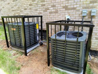 Custom Heavy Duty Wrought Iron AC Security Cage - 43x43