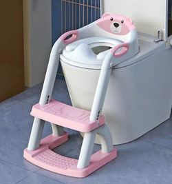 Potty Training Seat With Step Stool Ladder, Pink