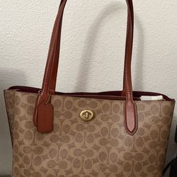 Brand New Coach Willow Tote w/ Tags + Dust Bag – Tan/Rust