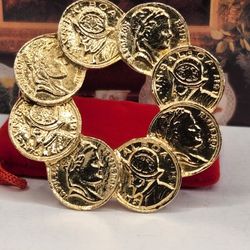 NAPOLEON EMPEREUR GOLD TONE, COIN BROOCH, UNIQUE
