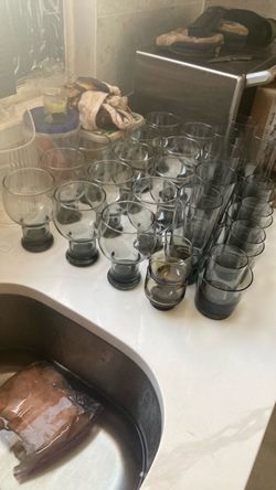 Smoked Glass Goblets Set