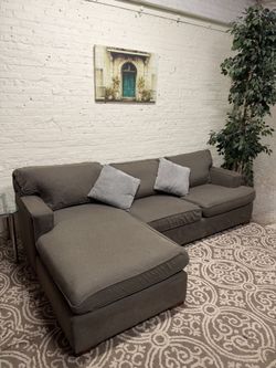 Gray Sectional with Chaise (Delivery Available)