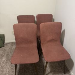 (FOUR) Pink Dining Chairs 