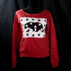 Cute California Distressed Grizzly Bear Pullover Sweatshirt Long Sleeve Top
