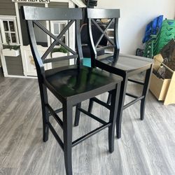 Set Of 2 Counter Height Farmhouse Barstools