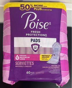 Poise Pack of 60 Pads Maximum just $10