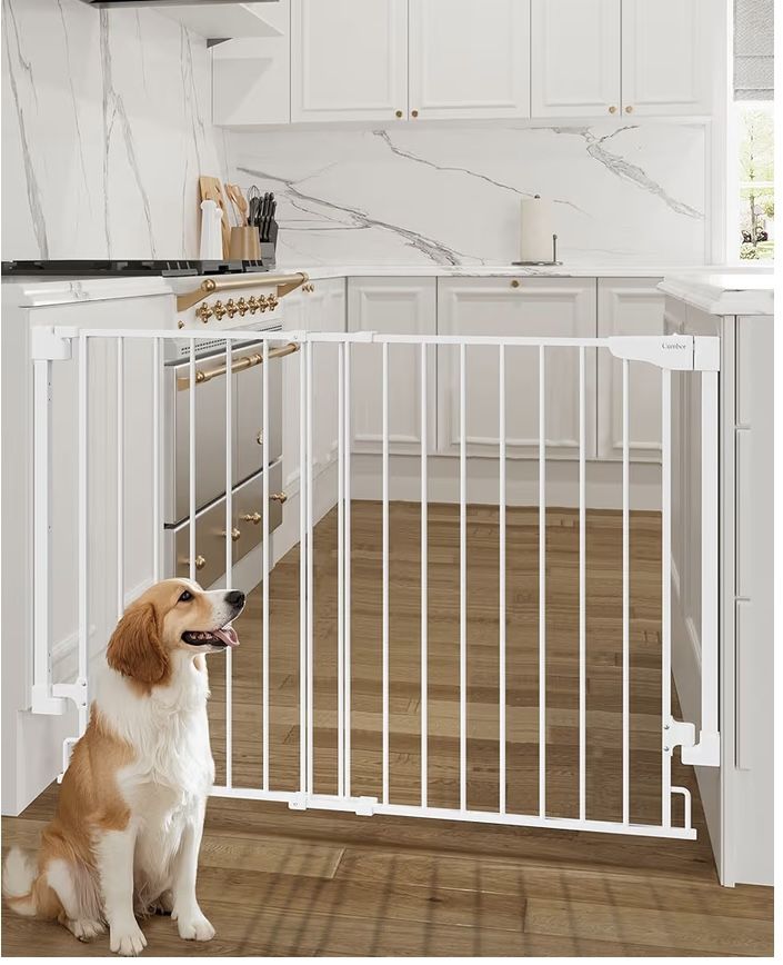 Adjustable White Safety Gate – Tall & Sturdy