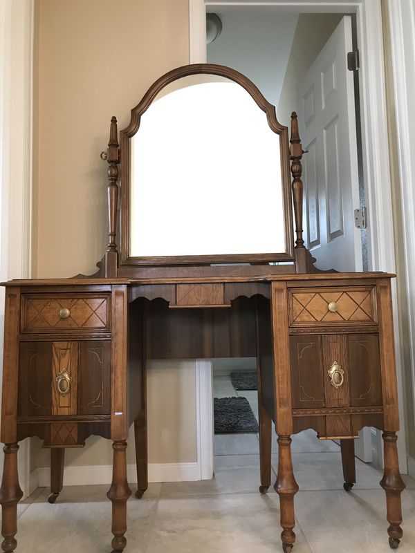 Antique Desk With Mirror Reduced For Sale In Colorado Springs