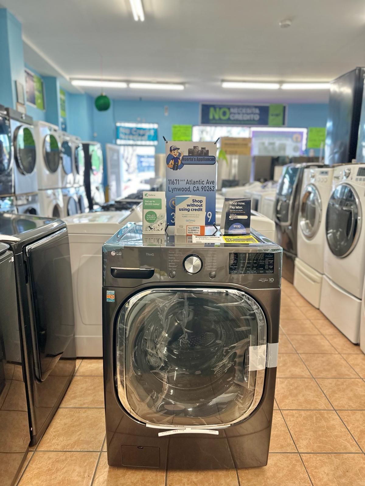 LG Washer 5.2 Cu Ft Smart Front Load Black Stainless