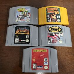 Nintendo 64 N64 Video Games Mischief Makers, Donkey Kong, Doom, etc.