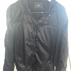 stampd black windbreaker jacket lightweight size M hoodie