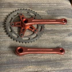  Vintage OldSchool Red Sugino SUPER MAXY 170 Crankset/ Sugino BMX 44T/ Sugino Chainring Bolts