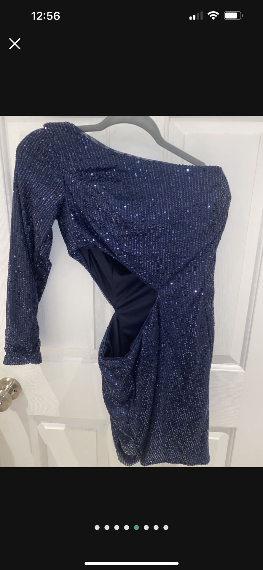 NWOT Navy Blue Homecoming Wedding Dress Sequined Wedding