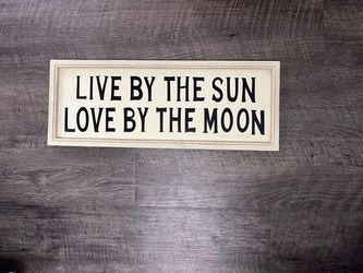 Distressed vintage sun moon sign with wire hanger. Farmhouse rustic cabin lake  decor hippie