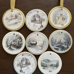 Xmas Ornaments Winter Scenes