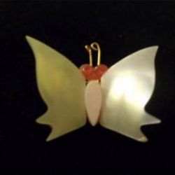 White Shell Butterfly Pin  