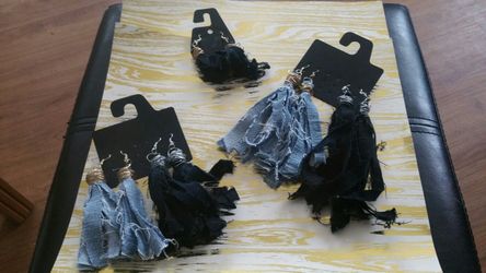 Stylish Denim Fringe Earrings