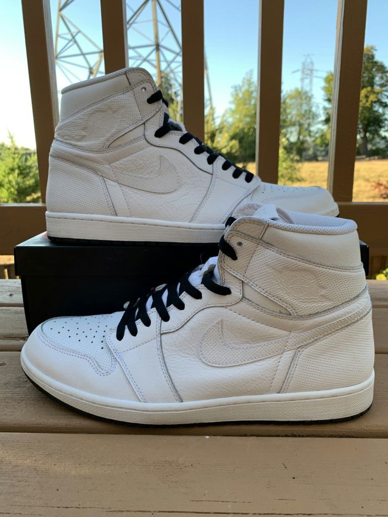 Jordan 1 perforated white