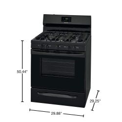 5-Burner Gas Range with Manual Clean in Black