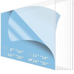 Art3d 5-Pack of 24×36" PET/Plexiglass Sheets