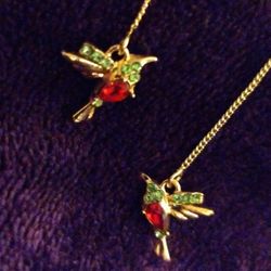 HummingBird Long Drop Study Earrings