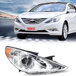 Headlight Assembly Compatible with 2011 2012 2013 2014 HYUNDAI SONATA, Right Passenger Side Replacement HY 92102-3Q000