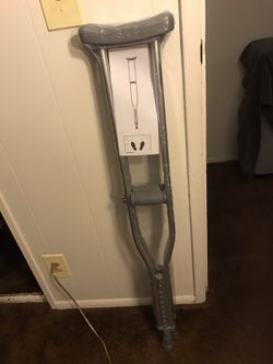 Set of aluminum push button crutches