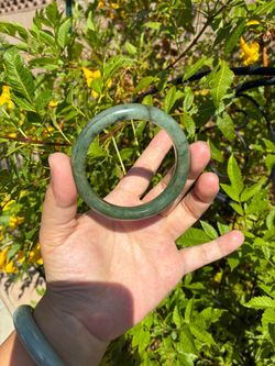 Antique Green Tea Color Natural Jade Bangles