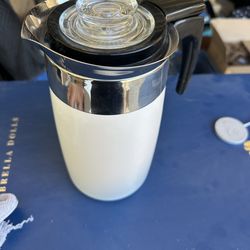 Vintage Corning Ware White P-280-EP 10 Cup coffee maker