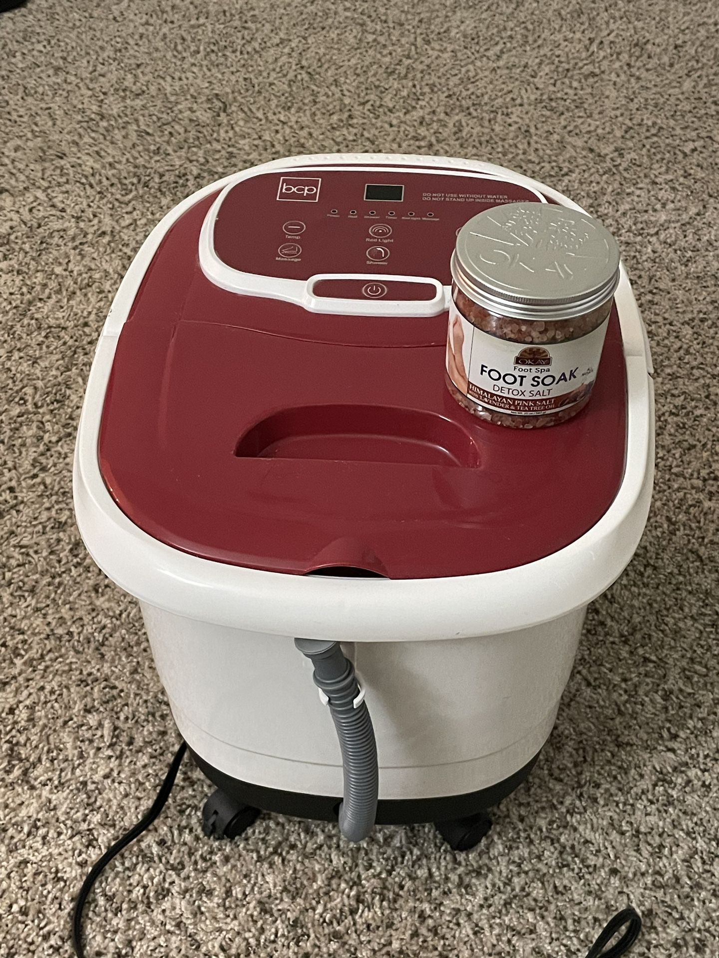 Foot Spa With Heat Massage And Shower With Soak Salt 