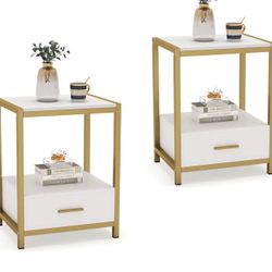 All New Set Of 2 Nightstand With Drawers 