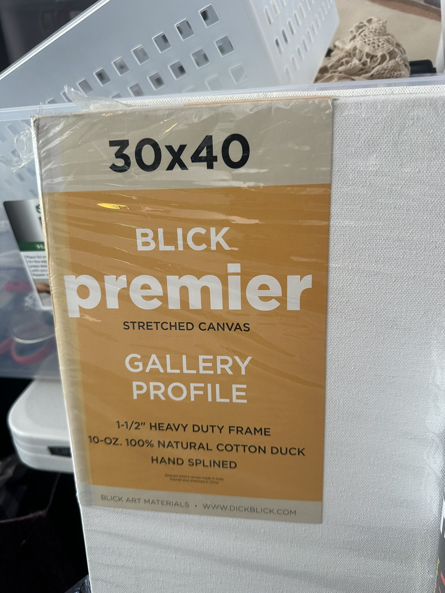 Blick Premier Stretched Cotton Canvas - Gallery Profile, Splined, 30" x 40"