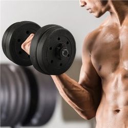 15kg/33lb Dumbbell Weight Set, Adjustable Dumbbells For Home Gym Black