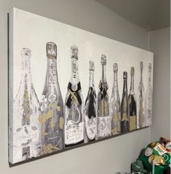 Champagne Bottles Canvas Wall Art