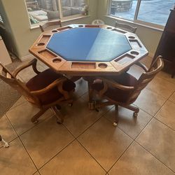 Solid Wood, Convertible Poker Table – Dining Set