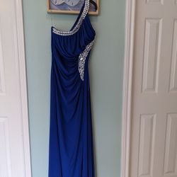 ROYAL BLUE EVENING GOWN - SIZE M