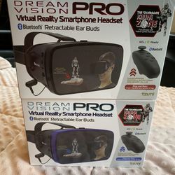 Virtual Reality Headset with Bluetooth And Retractable Ear buds And controller