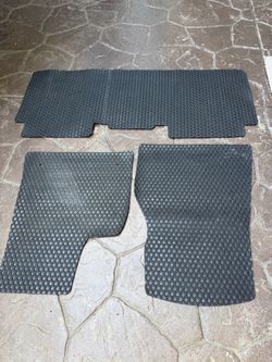 Tesla Black Rubber Car Weather Mats Set of 3