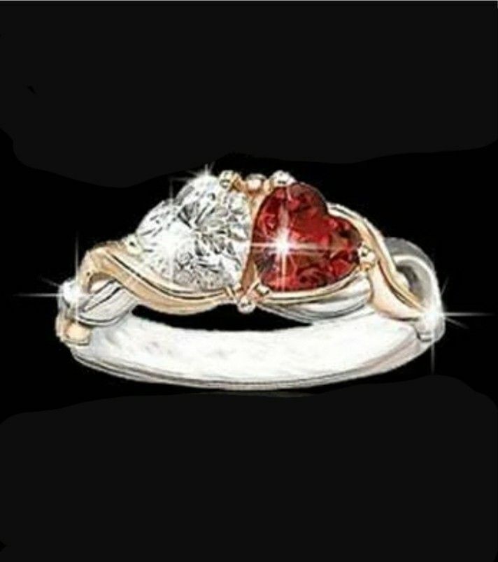 Diamond & Topaz Ring Nice Gift Idea! Women's Size 7