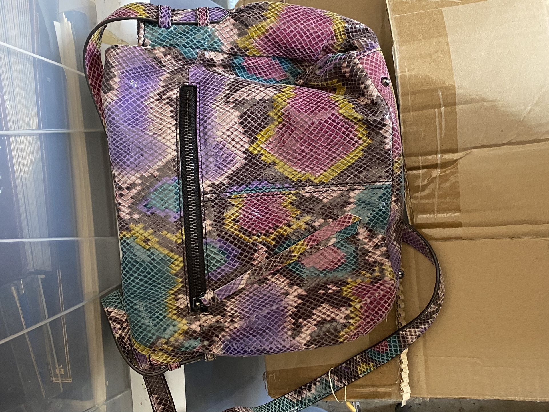 Aimee Kestenberg Bali Rainbow Colored Python Print Crossbody Purse