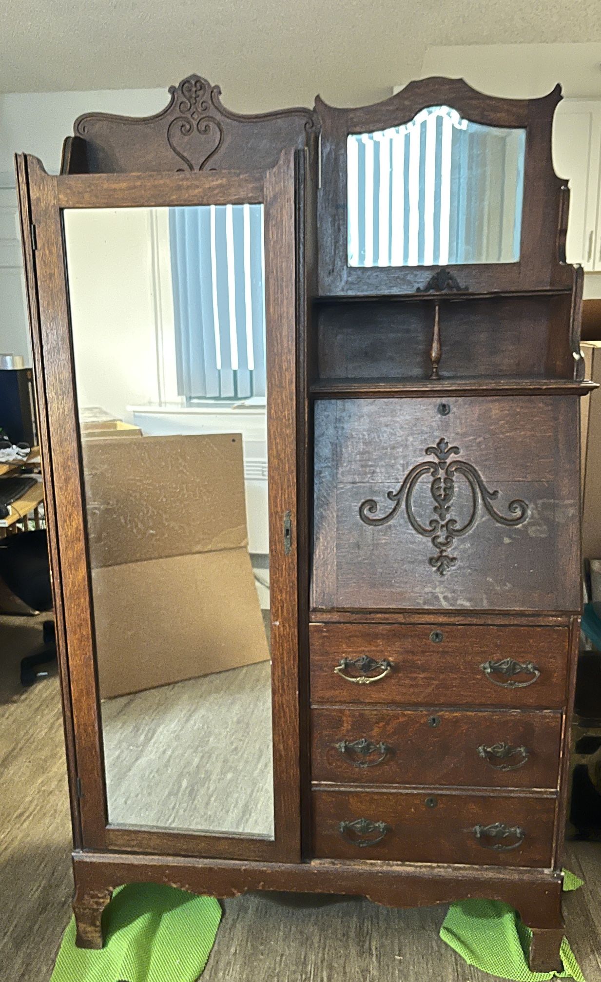 Victorian Secretary Dresser Desk Early 1900’s