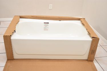 A000712A Bootz Industries Kona 54 in. x 30 in. Alcove Soaking Bathtub with Left Drain in White (Dented)