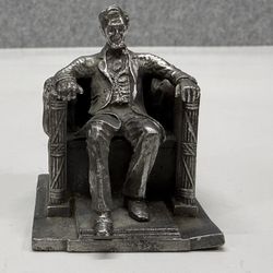 Vintage Pewter Abraham Lincoln Statue Lincoln Memorial Bates Klinke USA