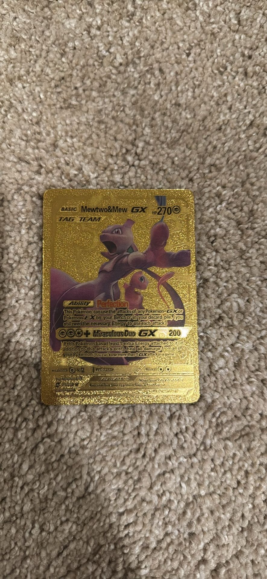 Mewtwo And Mew Tag Team Pokémon Card