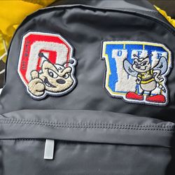 Off-White Black Nylon Backpack with Patches