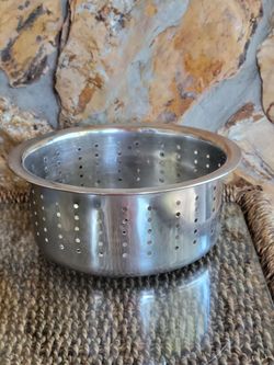 Chinese-Style, Colander Wide Body Designed Without Handles For Easy Nesting, Stainless Steel