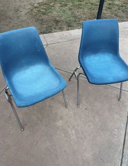 Blue Plastic Krueger Chairs