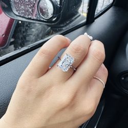 Rectangular silver Ring 925