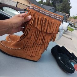 Lamo Or Apress By Lamo Boots Moccassins Moccasins Or Triple Fringe Mocassin Boots