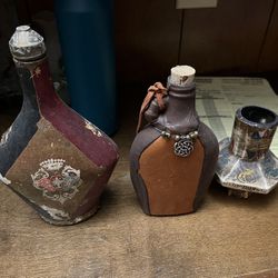 $80 OBO. Southwest Authentic Vintage Hand-Sculpted Assorted Bottles, Clay Pottery. Price is for entire lot